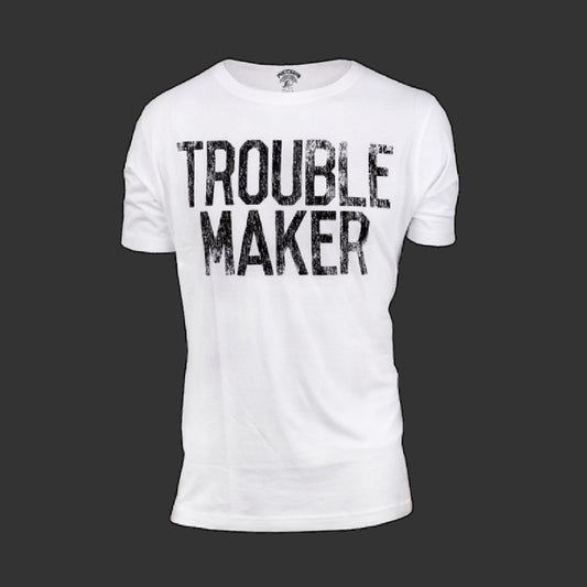 T-shirt Trouble Maker Blanc
