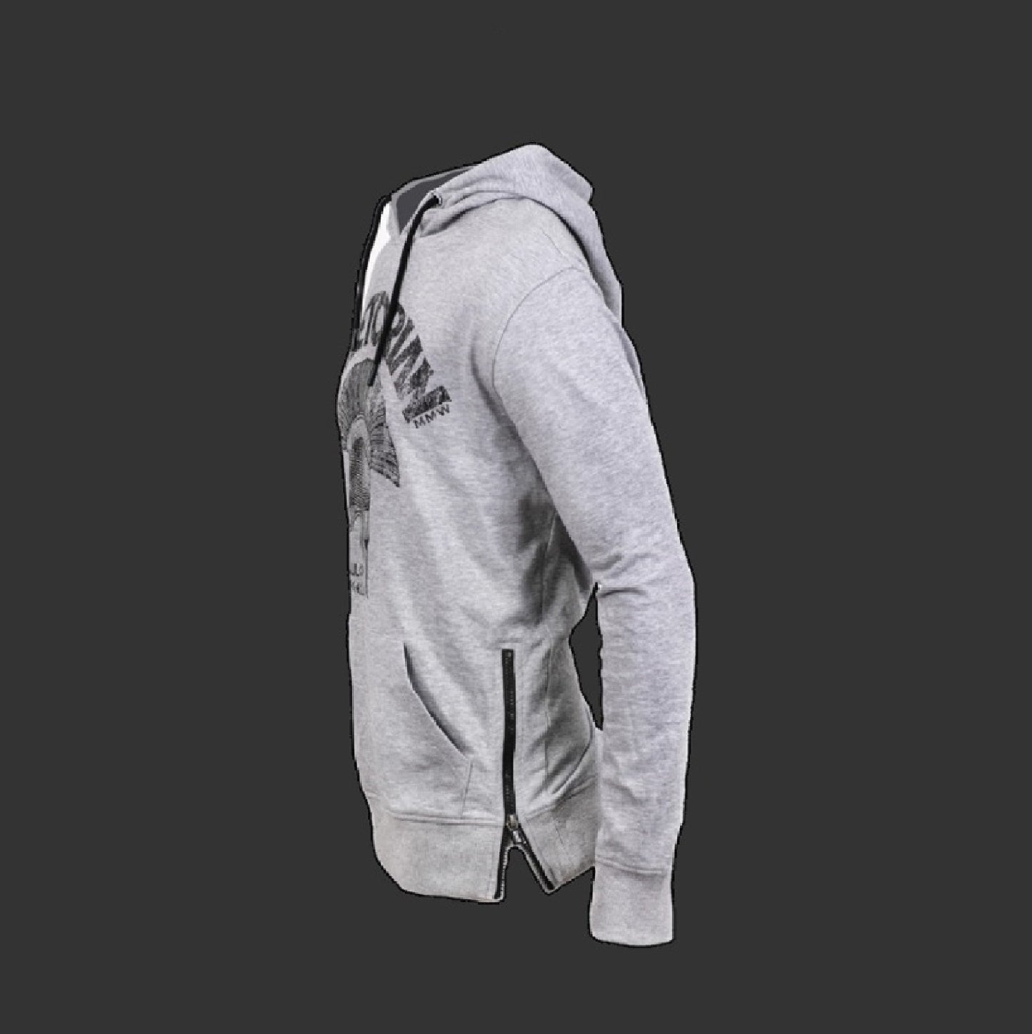 Sweat à capuche Kanguru Gris Chiné