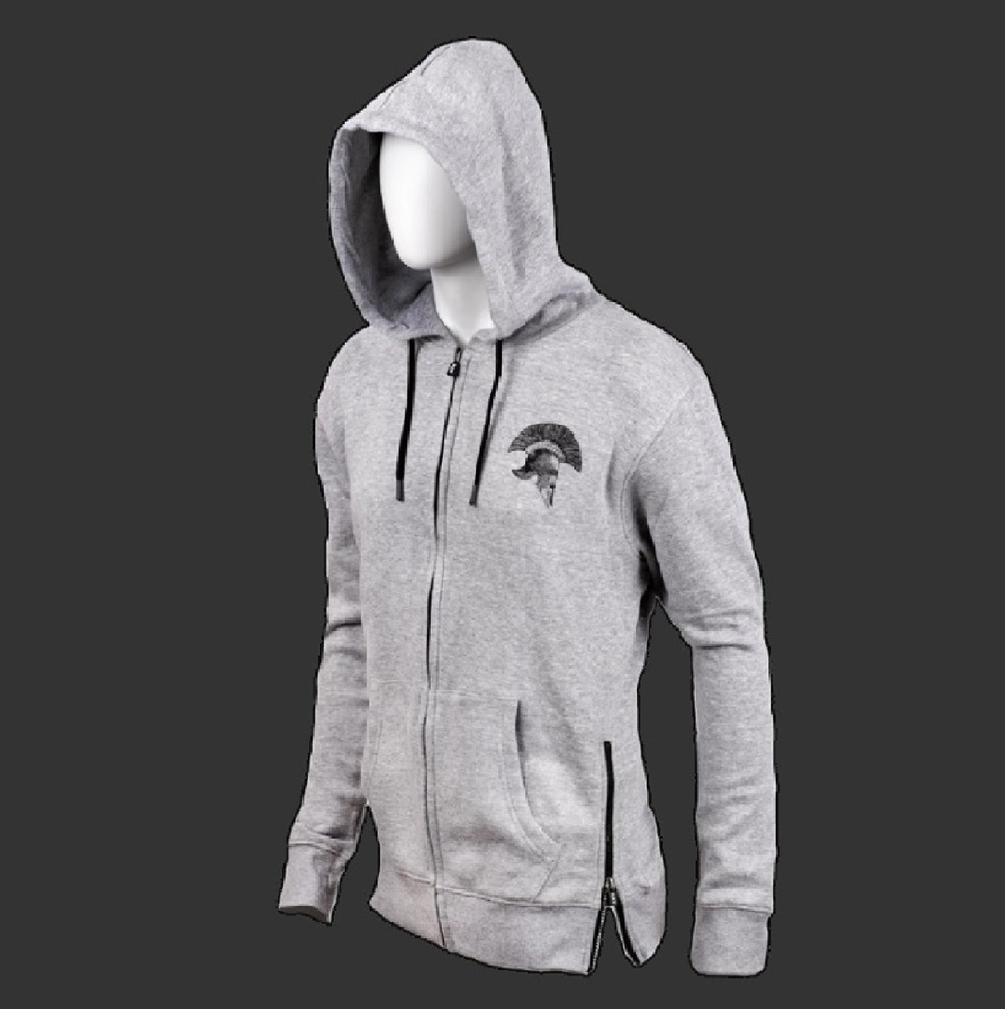 Sweat à capuche zippé Gris Chiné