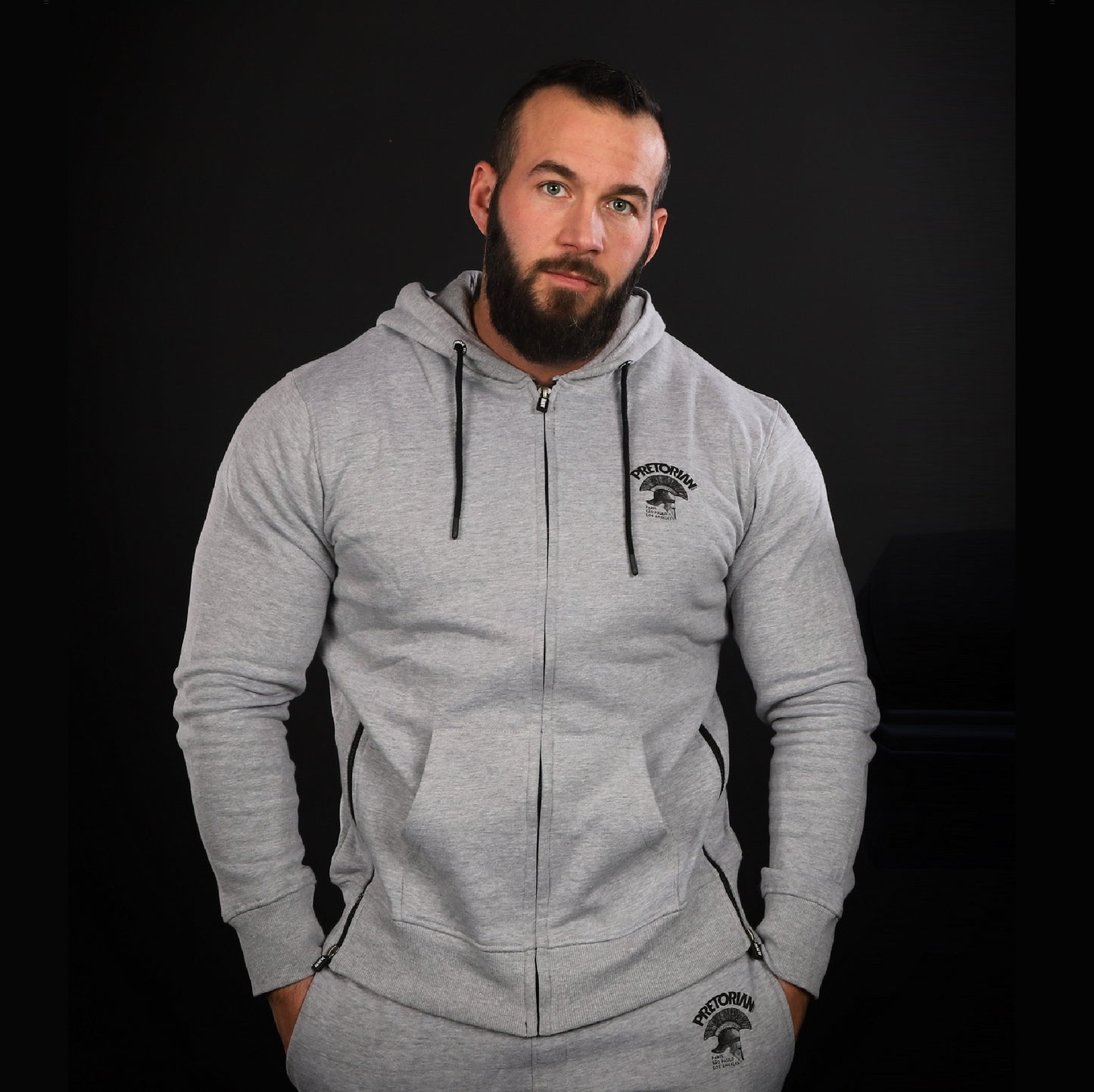 Sweat à capuche zippé Gris Chiné