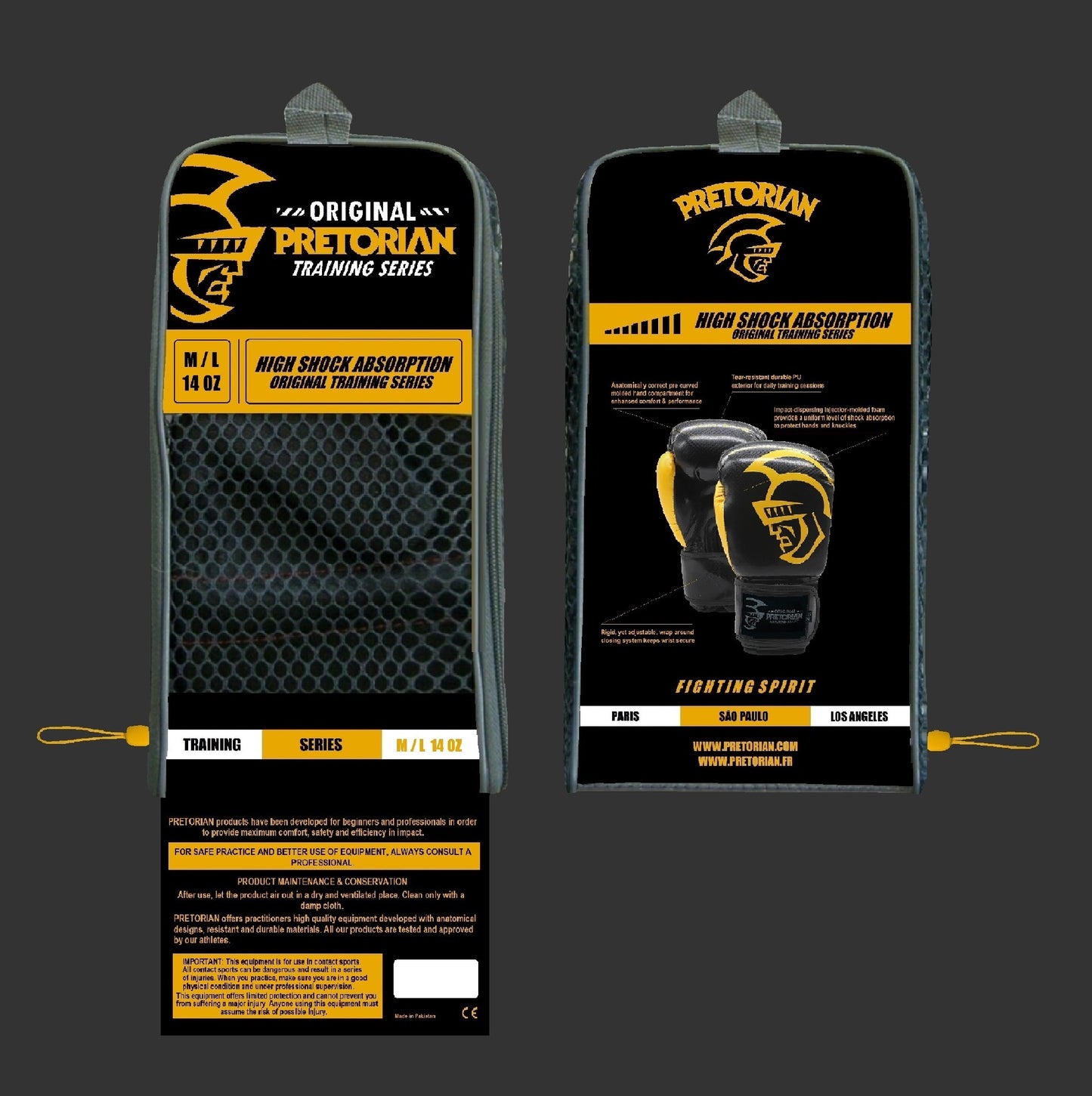 Gants de Boxe Training Series Black/Yellow