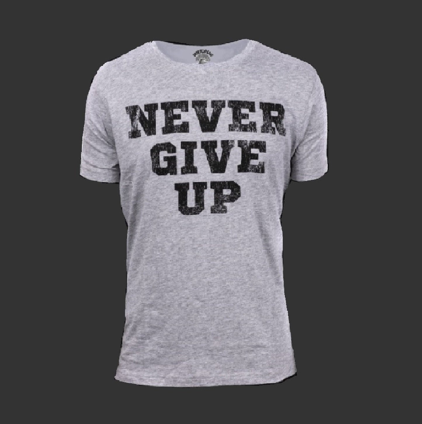 T-shirt Never Give Up Gris Chiné